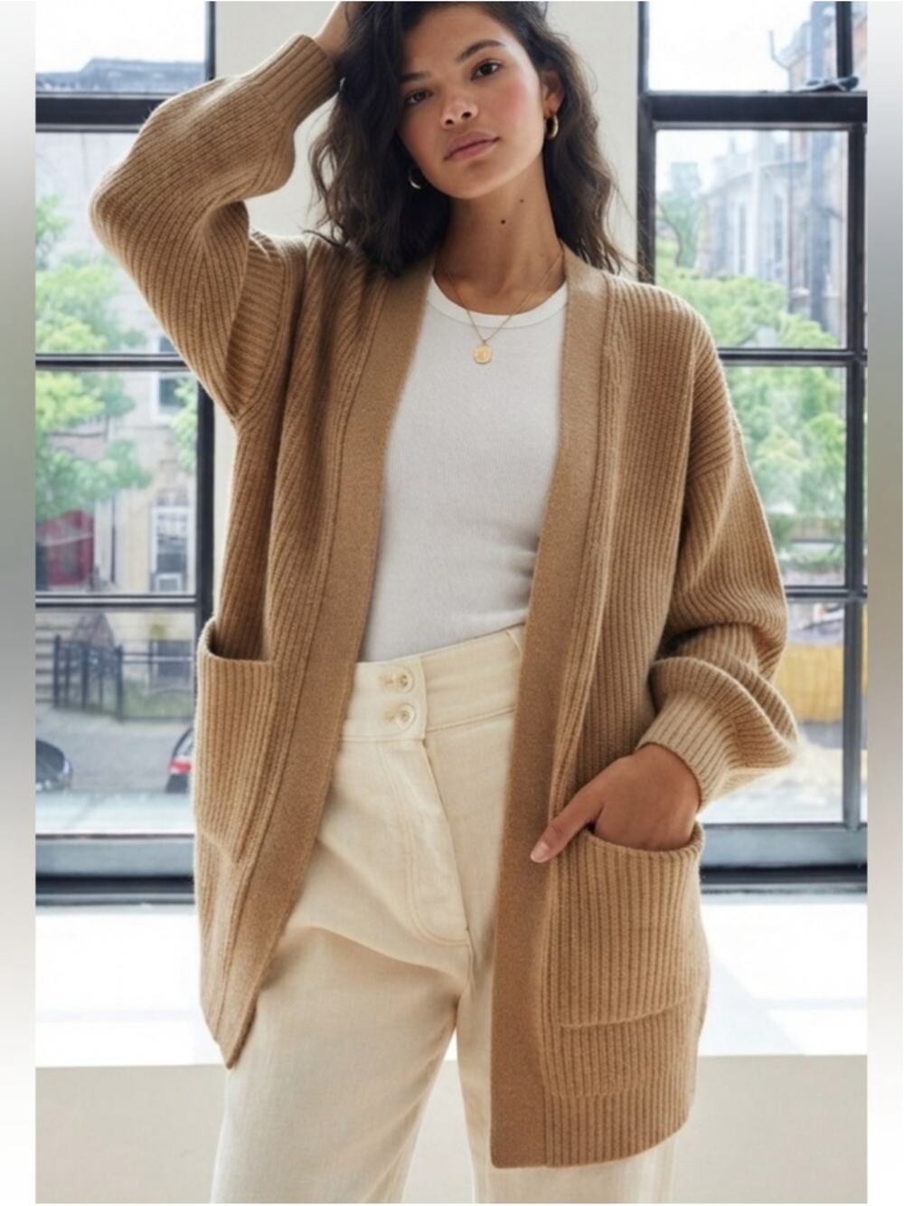 Fits Small Aritzia Wilfred Unwind Cardigan Baggy Oversized 💯 Merino Wool Sz 2XS